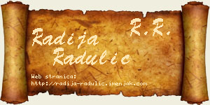 Radija Radulić vizit kartica